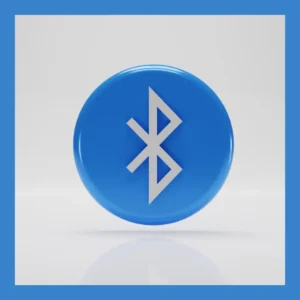 The symbol for Bluetooth sits on a white background.