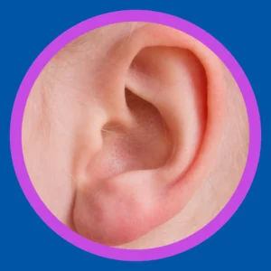 A close-up of a person's ear