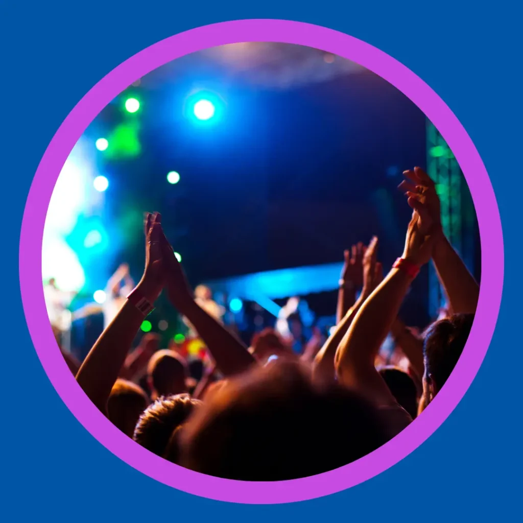 People enjoy a concert.