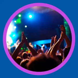 People enjoy a concert.