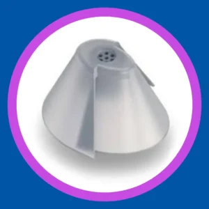 A tulip, or power, dome sits on white background. 