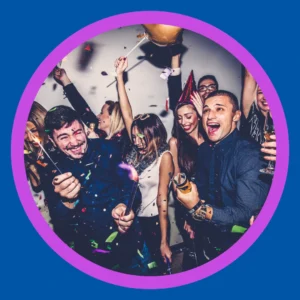 People enjoy themselves at a party. 