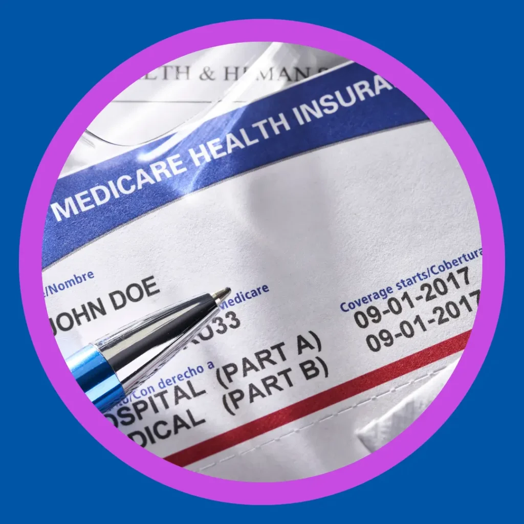 A pen points to a Medicare card.