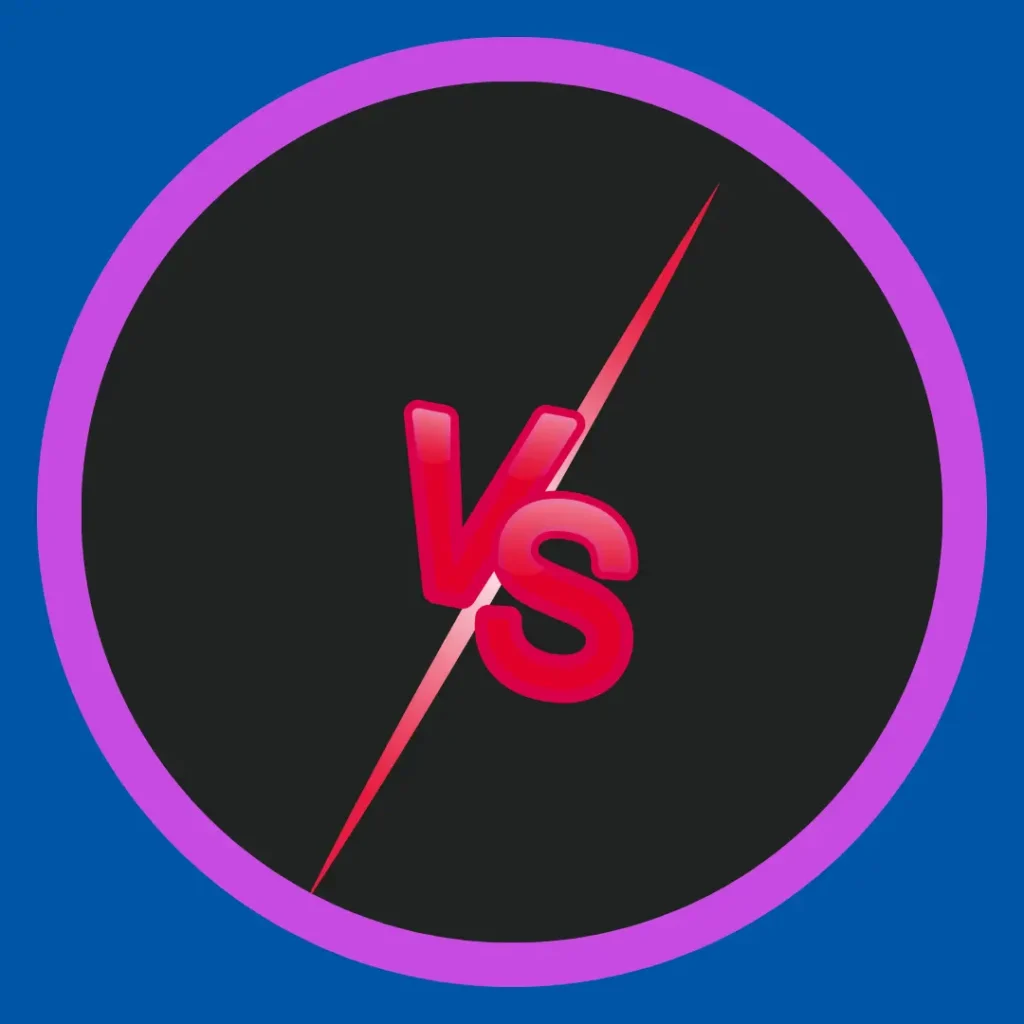 The letters "VS" sit on a black background.