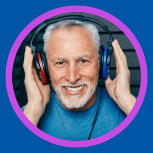 A man has his hearing tested. 