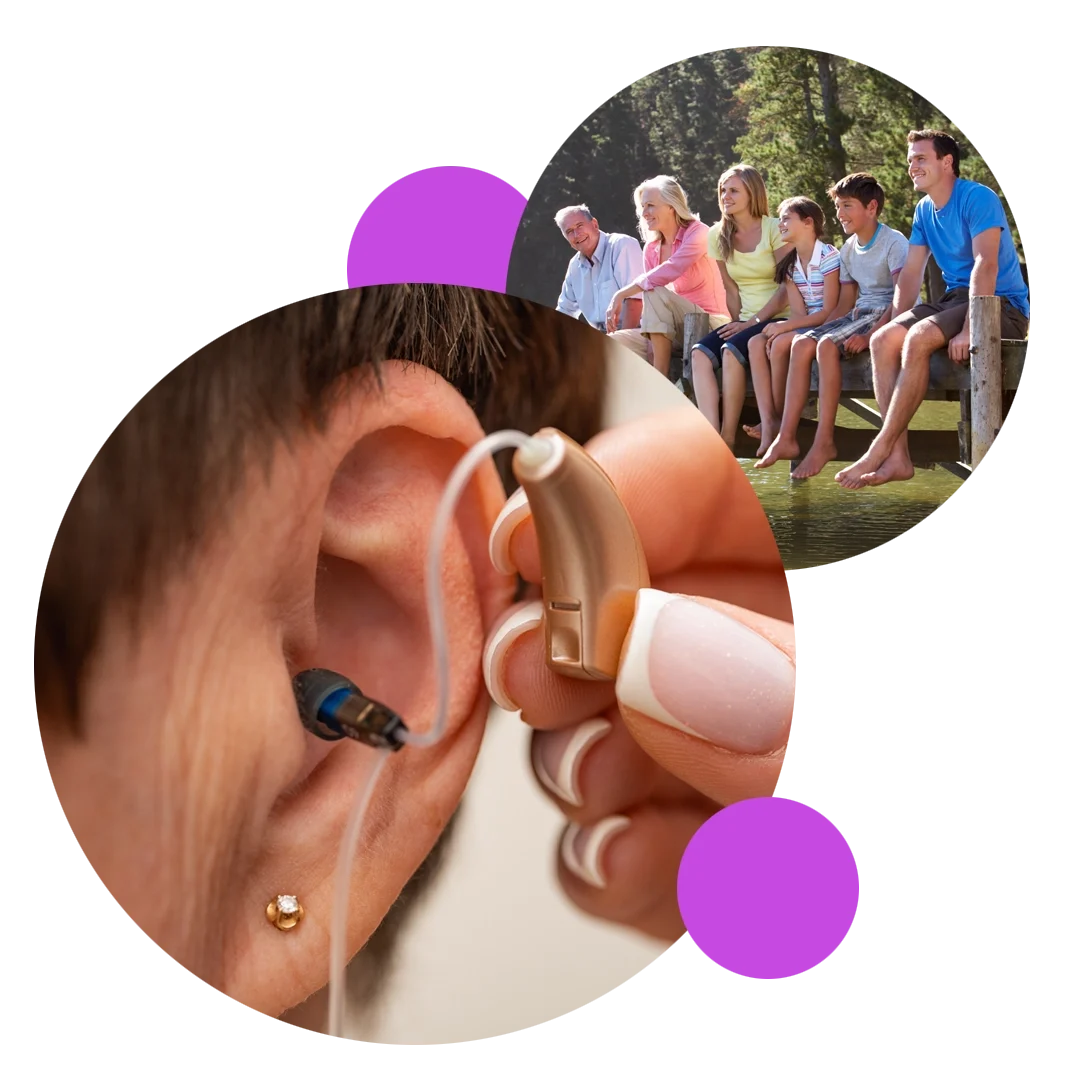 family with hearing aid